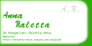 anna maletta business card